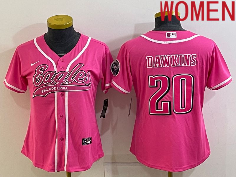 Women Philadelphia Eagles #20 Dawkins Pink 2022 Nike Co branded NFL Jerseys